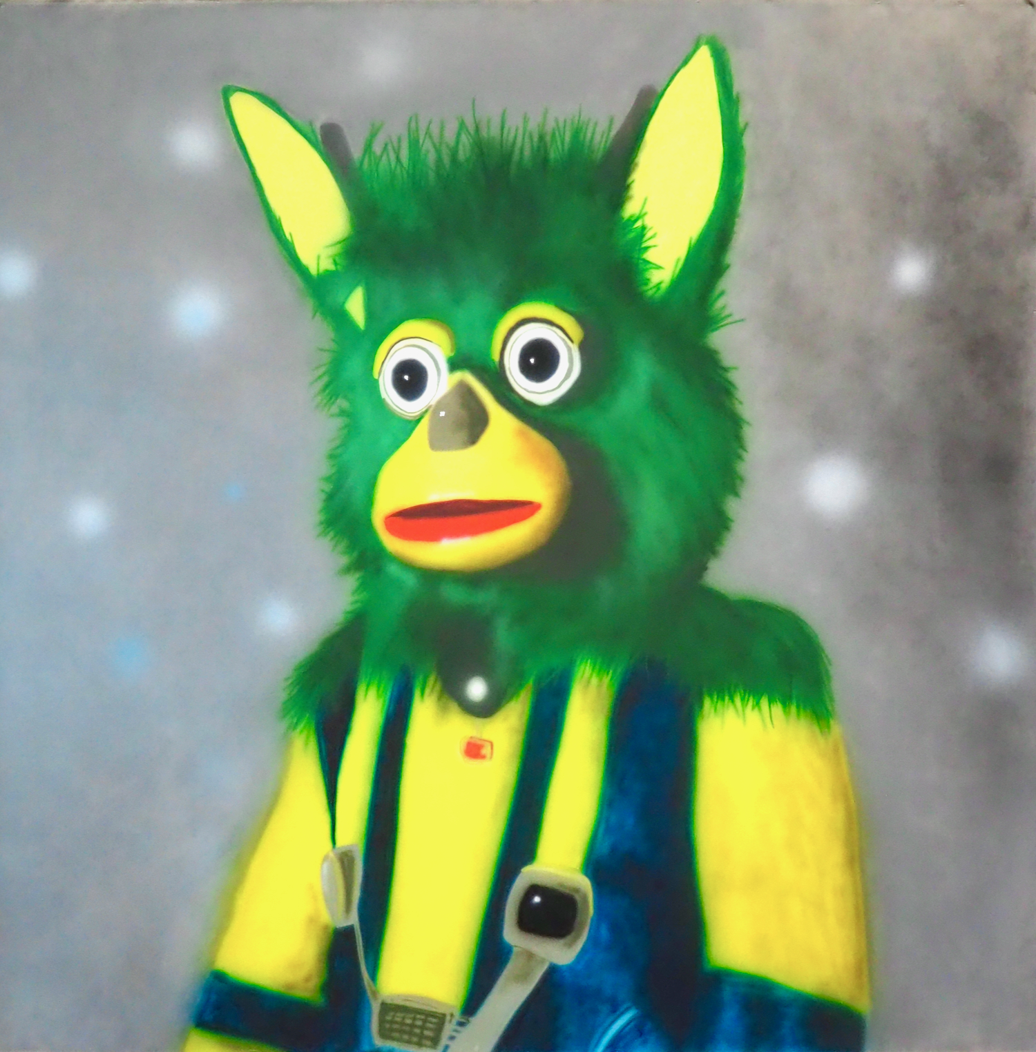 Fuzzbot 3000, a painting by Adam S. Forsythe